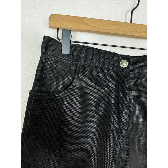Vintage Paolo Santini Black Leather Pants | Size 8 High Rise - Picture 3 of 10
